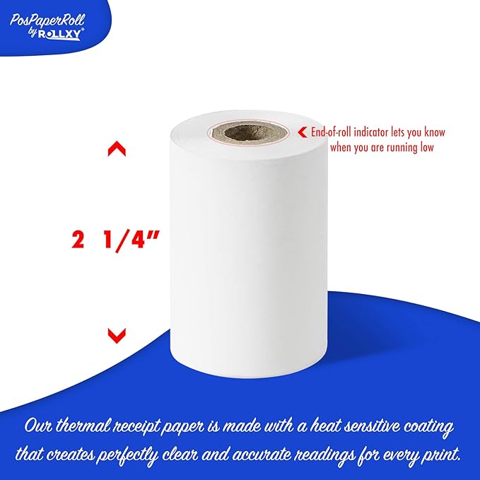 50 Rolls of Thermal Paper 2 1/4'' by 70' Verifone VX520 First Data FD400 Nurit 8000 8020 STP103 (48gm)