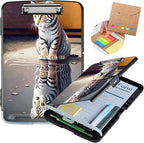 Clipboard with Storage,Heavy Duty Plastic Storage Clipboard with Low Profile Clip,Teacher Must Haves,Office Supplies,Cute Tiger