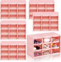 Amyhill 6 Pcs Mini Drawer Organizer Small Organizer with 9 Drawers Plastic Desktop Craft Storage Box for Office Home Room Jewelry Cosmetics Collection(Pink)