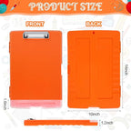 Crtiin 6 Pcs Plastic Clipboard with Storage Colored A4 Nursing Holder Heavy Duty Waterproof Storage Clipboard Folder for Office School Nurses Teacher Essentials (Bright Color)