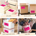 3x5 Inch Thermal Label Stickers,300Pcs Waterproof Rectangle Labels for Storage Bins,Moving Boxes,Address & Inventory Organization,Small Business Labeling,Fluorescent Pink