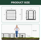 FXW Garden Fence Outdoor for The Yard – 24in(H) x 3.8ft(L) Heavy Duty Metal Animal Barrier for Dog and Rabbit, Decorative Dog Fence, 2 Panels, Black