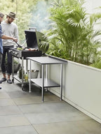 All-Stainless Steel Prep Table, 30 X 48 Inch, with Rounded-Corner Backsplash and Adjustable Undershelf, Heavy-Duty for Outdoor Use,Restaurants,Hotels,Workshops,Kitchens,Gardens, and Garages