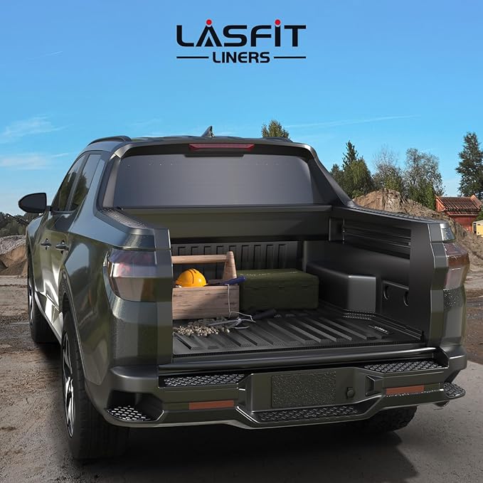 LASFIT Bed Mat for Hyundai Santa Cruz 2026 2025 2024 2023 2022 4.3FT (52.1inches), Custom Fit TPE All Weather Truck Bed Liner Pickup Trunk Bed Mat, Black