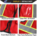 Reflective Mesh Safety Vest for Men Women with 5 Pockets and Zipper Front High Visibility Mesh Vest Hi Vis Construction Work Vest,Meets ANSI/ISEA Standards(EK175-Red-3XL)