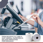 50 Rolls – 3 1/8" x 119' Thermal Receipt Paper Rolls | BPA Free | Compatible Paper for Clover Station, Epson POS Printers & Cash Registers