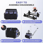 Large Rolling Cleaning Caddy Bag with Detachable Trolley, Waterproof Cleaning Caddy on Wheels for Housekeepers, Cleaning Cart Supplies Organizer for Home,Car,Office,Picnic (Denim Blue)(InPatent)