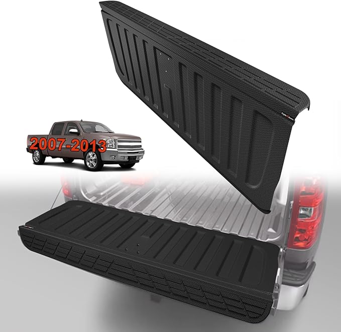 TripleAliners Tailgate Mat with Tailgate Cap Top Protector for 2007-2013 Chevy Silverado & GMC Sierra 1500 Upgrade Full-Coverage All Weather Liner Protector Replacement (Won't Fit Drop-in Liners)