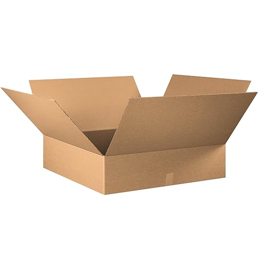 TAPE LOGIC 30x30x8 Flat Corrugated Boxes, Flat, 30L x 30W x 8H, Pack of 10 | Shipping, Packaging, Moving, Storage Box for Home or Business, Strong Wholesale Bulk Boxes