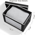 Storage Boxes with Lids - 4 Pack Fabric Clear Window Storage Bins, Large Decorative Storage Bins with Handles, Linen Closet Organizer for Clothes, Towel, Blanket, Black