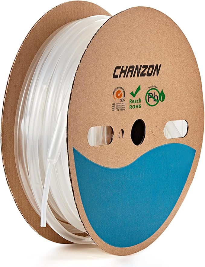 Chanzon 3:1 Ratio - 80ft Roll - Heat Shrink Tubing 1/4" (6.4mm) - Marine Grade Waterproof Adhesive Lined - (25M Total Length) Clear/Transparent Polyolefin Sleeving Wrap Shrinking 3 to 1 Ratio 1pcs