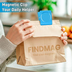 FINDMAG 4 Pack Extra Large Magnetic Clips, 2.2inch Magnetic Christmas Light Clips Heavy Duty, Strong Magnets for School, Kitchen, Locker Accessories, Fridge (Blue)