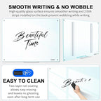 AFMAT Magnetic Glass Whiteboard, 48" x 36" Glass Dry Erase Board, 4mm Tempered Glass w/Strong Magnetic Surface, Large White Board for Wall, Frameless Wall Mounted White Board for Office Home School