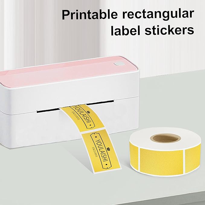 1x2 inch Label Stickers Roll for Thermal Printer 500PCS Colored Removable Freezer Labels Waterproof Blank Sticker Labels to Write on for Food Containers and Jars, Gold