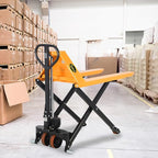 APOLLO Scissor Pallet Jack - Manual High Lift Pallet Truck, 45 x 27 Forks, 2200 lbs Capacity, 31.5" Lifting Height, Only for Open-Bottom Pallets