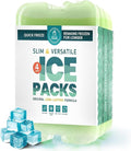 Healthy Packers Reusable Ice Packs for Lunch Boxes - Long Lasting Slim Freezer Packs, Thin Non-Toxic BPA-Free Hard Gel Ice Blocks for Coolers, Kids & Adults Lunch Bags, Travel, Camping, Food Storage