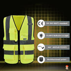 A-SAFETY hi vis Safety Vests, Yellow