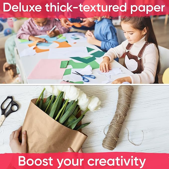 36" x 1200" (100 ft) Brown Kraft Paper (Case of 9 Rolls), 45 lbs Thickness, Kraft Paper for School, Art Colored Paper, Gift Wrapping, Packing for Moving