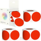 Easy to Use 2 Inch Round Red Color - Coding Stickers, 4 Rolls 2000 PCS Multipurpose Strong Adhesive Labels for Office,Inventory, Organizing