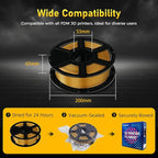 FLASHFORGE Rapid PETG Filament 1.75mm Metallic Bright Gold, Max 600mm/s High Speed Printing, 3D Printer Filament 1kg Spool, Dimensional Accuracy +/- 0.02mm, Fits Most 3D Printers