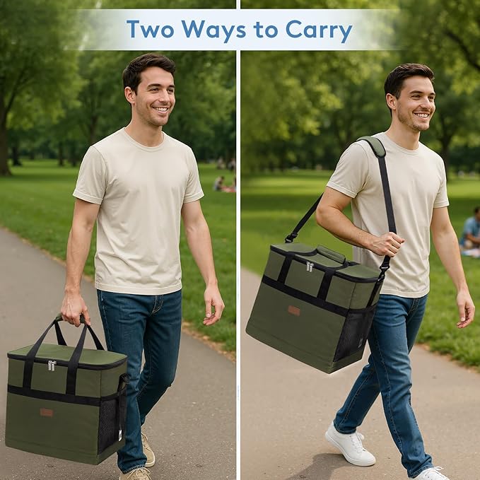 Lifewit Cooler Bag 30/50/60 Cans Collapsible and Insulated Large Lunch Bag Leakproof Soft Cooler Portable Tote for Camping/BBQ/Family Outdoor Activities