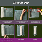 Large Wide Bubble Cushion Wrap for Packing 262 Feet Space Saving Inflatable Air Pillows for Shipping Moving Heavy Duty Packing Supplies for Fragile Items with Pump, Bottle Packaging Material