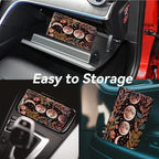 Car Registration and Insurance Holder, Leather Car Glove Box Organizer, Cool Car Accessories for ID, Driver's License Cards & Essential Document, business cards, Men&Women,Crescent Pink Flower