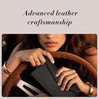 CoBak Leather Car Registration and Insurance Holder with Magnetic Compartment - Vehicle Glove Box Organizer for Driver License, Cards, Emergency Cash - Auto Truck Accessories Case, Lychee Black