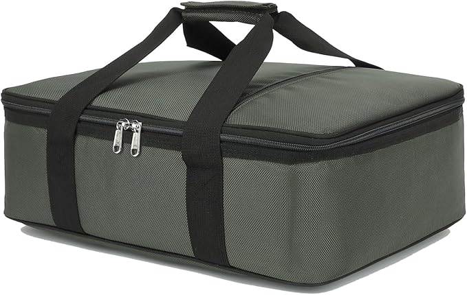Insulated Casserole Carrier Bag - Large Portable Hot and Cold Food Storage Tote with Handles Thermal Bag for Parties, Picnics, Camping, Travel,Fits 9"x13" Baking Dish,Army Green