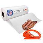 White Butcher Paper 18" x 12000" (1000 feet) with Cutter - USA-Made Natural Butcher Paper Roll for Meat & Fish - Uncoated, Unwaxed & Food-Grade Material for Smoker, Grilling & BBQ by IDL Packaging
