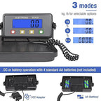 Surmountway Industrial Shipping Scale 660lbs with Anti-Slip Aluminium Platform, 11.8" x 11.8" Black Portable Digital Postal Scale for Shipping Packages Luggages with Tare/Count/Auto-Off Functions