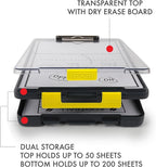 Dexas Clearview Clipcase Clipboard, 13.75 x 9.5 in, Gray/Yellow. See Papers Clearly Outdoors, Stay Organized & Dry. Ideal for Coaching, Teaching, homeschooling, Art, Trades & Medical pros(Pack of 6)