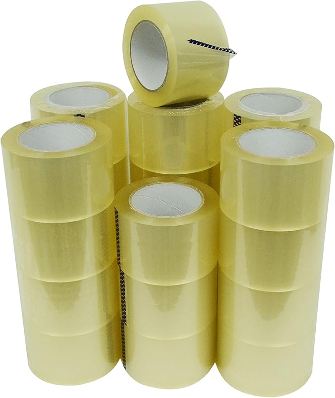 WOD CST16RA Clear Packing Tape - 3 inch x 110 Yards Per Roll (24-Rolls) - Your Thin Aggressive Adhesive Shipping Box Packaging Tape for Moving, Office, Carton Sealing & Storage