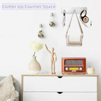 VIS'V Key Holder Wall Mount, Small Metal Self Adhesive Key Hanger with 3 Hooks, No Drilling, Extra Adhesive Strip, Silver