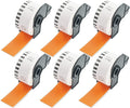BETCKEY - Continuous Labels Replacement for Brother DK-2225 (1.4 in x 100 ft), Compatible with Brother QL Label Printers [6 Rolls/Continuous Labels, Orange]