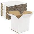 Golden State Art 6x6x6 Inches White Shipping Boxes 28 Pack, Corrugated Cardboard Box for Small Business Mailing Shipping and Storage