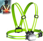 500LM High-Vis Running Lights for Runners with Rear Light, Adjustable 45° Beam & 360° Reflective Vest, IPX4 Waterproof Running Vest Light for Night Walking/Cycling/Jogging, 3.5-20Hrs Runtime