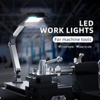 3000 Lumens LED Machine Light with 1M Cable, Adjustable Gooseneck Arm & Screw Base for Drill Press, Lathe, Workbench, Garage
