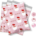 Metronic Christmas Poly Mailers 10x13 Pink, Santa Claus Small Shipping Bags for Clothes, Self Seal Shipping Envelopes for Small Business, Waterproof Mailers Poly Bags Packaging Mailing Bags, 20 Packs