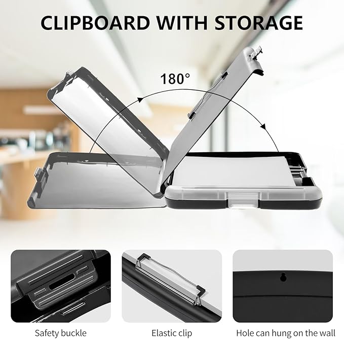 Clipboard with Storage High Capacity Plastic Nursing Clipboards with Pen Holder File Folder Storage Box Clipboard with Heavy Duty Clips for Teacher,Doctor,Offices-Animals Dog Paws Galaxy