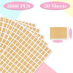 Starboling Color Coding Labels,3000 PCS 1/2" x 3/4" Kraft Paper Rectangular Label,for Garage Sale,Price Tags,File Folder Tabs（Light）