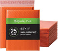 Quality Park Bubble Mailers, 8.5 x 11 Inch, Orange Poly Mailers, Padded Envelopes, Shipping Envelopes, Water Resistant, Self Seal, 25 per box (QUA85868), Letter