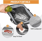 Insulated Cooler Bag, Reusable Grocery Bags for Hot/Cold Food, Thermal Food Delivery Bag for Beach, Travel, Picnics