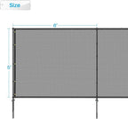 Patio 5' x 11'10" Outdoor Privacy Screen Freestanding Temporary Fence Panels Net Cover with Metal Poles for Outside Backyard Pool Garden Air Conditioner Fencing, Light Gray