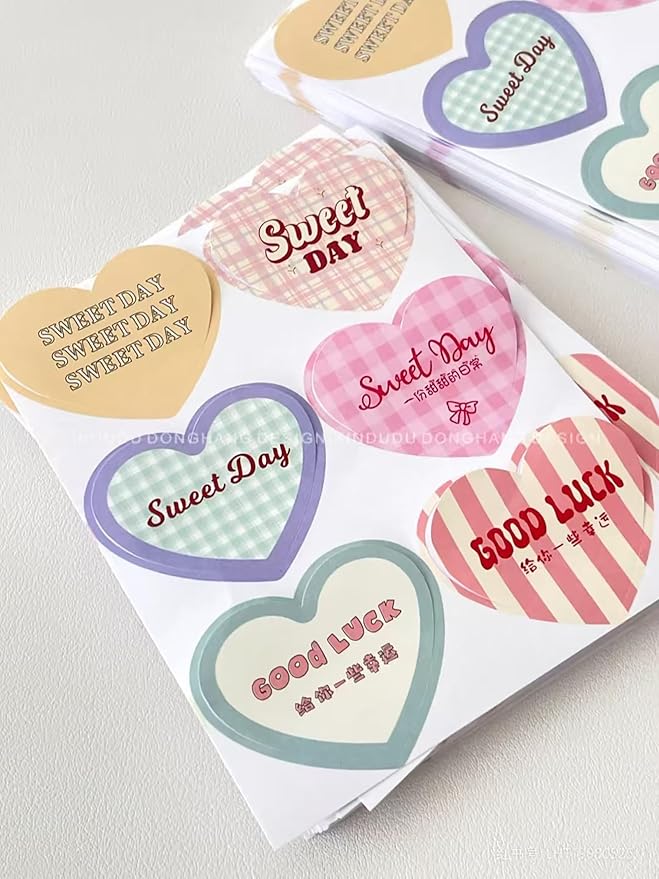 Custom Stickers Heart Labels Wedding Favor Personalized Labels for Gift Box Customized Sticker with Love 100,200pcs, 1",1.5",2", 3", 4"