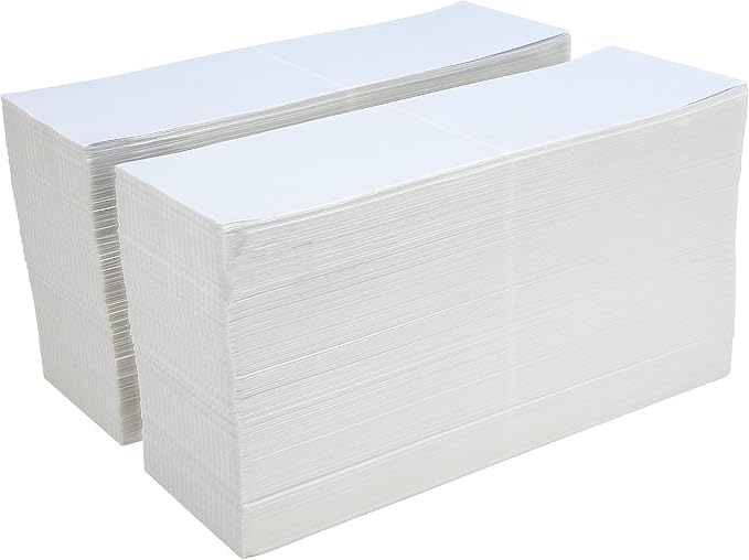 ESSENTIAL Fanfold 4" X 6" Direct Thermal Shipping Labels with Perforations, 5000 Labels, Permanent Adhesive - Compatible with Rollo & Zebra Printer