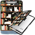 Clipboard with Storage Compartment, 8.5 x 11 Letter Size Side Opening Clip Board with Pen Holder, Hard Portable Clipboard Organizer for Nurse, Teacher, Contractor, Jobsite, Bookshelf Cat