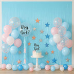 3 Pack 3.3 x 8.2 ft Pastel Blue Foil Fringe Backdrop Curtains, Tinsel Streamers Birthday Party Decorations, Fringe Backdrop for Graduation, Baby Shower, Gender Reveal, Disco Party