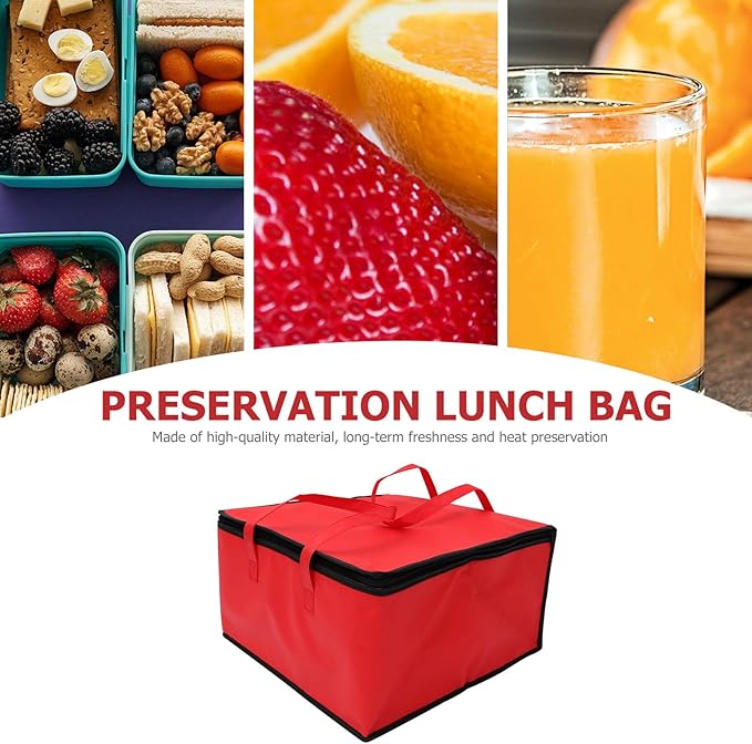 PRETYZOOM Insulated Bag for Food Packing, Large Capacity Pizza Packing Bags for Hot And Cold Food, Reusable Warming Carrier for Holiday, Picnic, Family Gathering