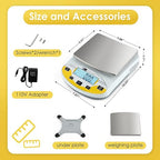 CGOLDENWALL High Precision Lab Scale Laboratory Analytical Electronic Balance Digital Precision Scale Pharmacy Jewelry Scale 110V Calibrated(5000g, 0.01g)